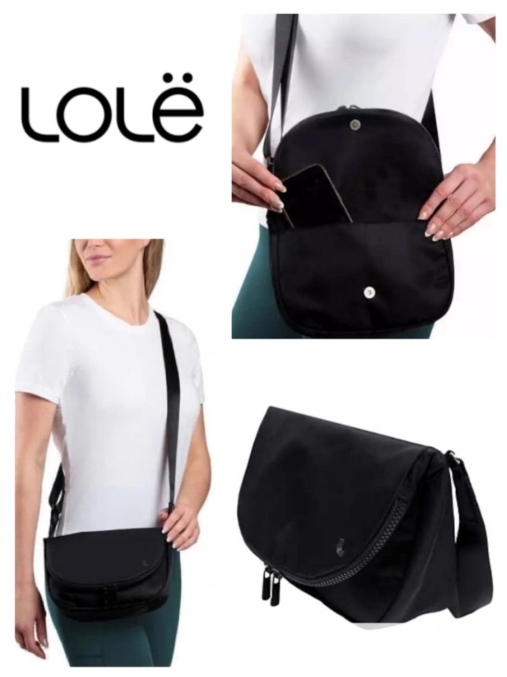 NEW!!  Lolë Crossbody Bag in black